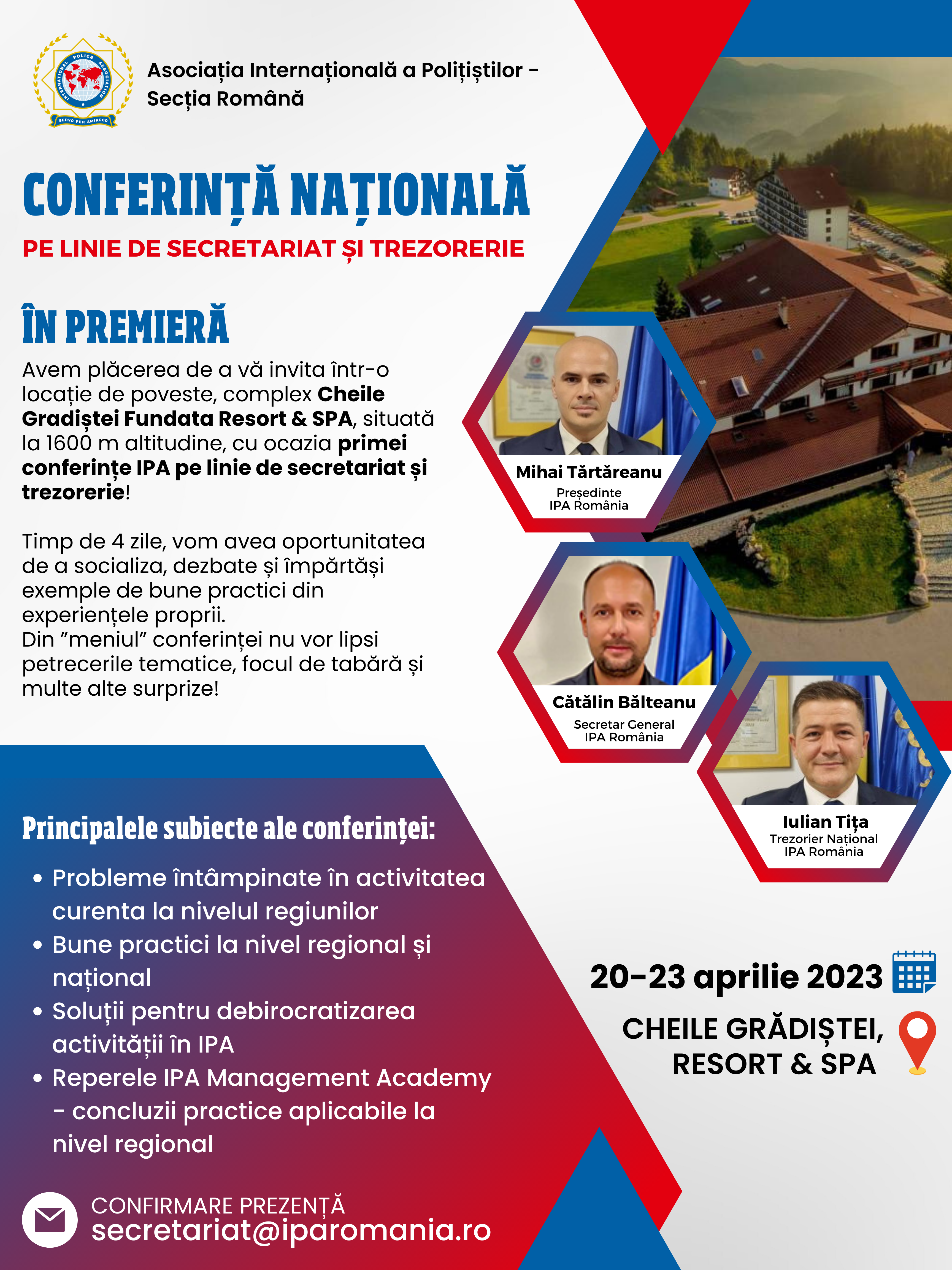 CONFERINȚĂ NAȚIONALĂ IPA – pe linie de secretariat și trezorerie