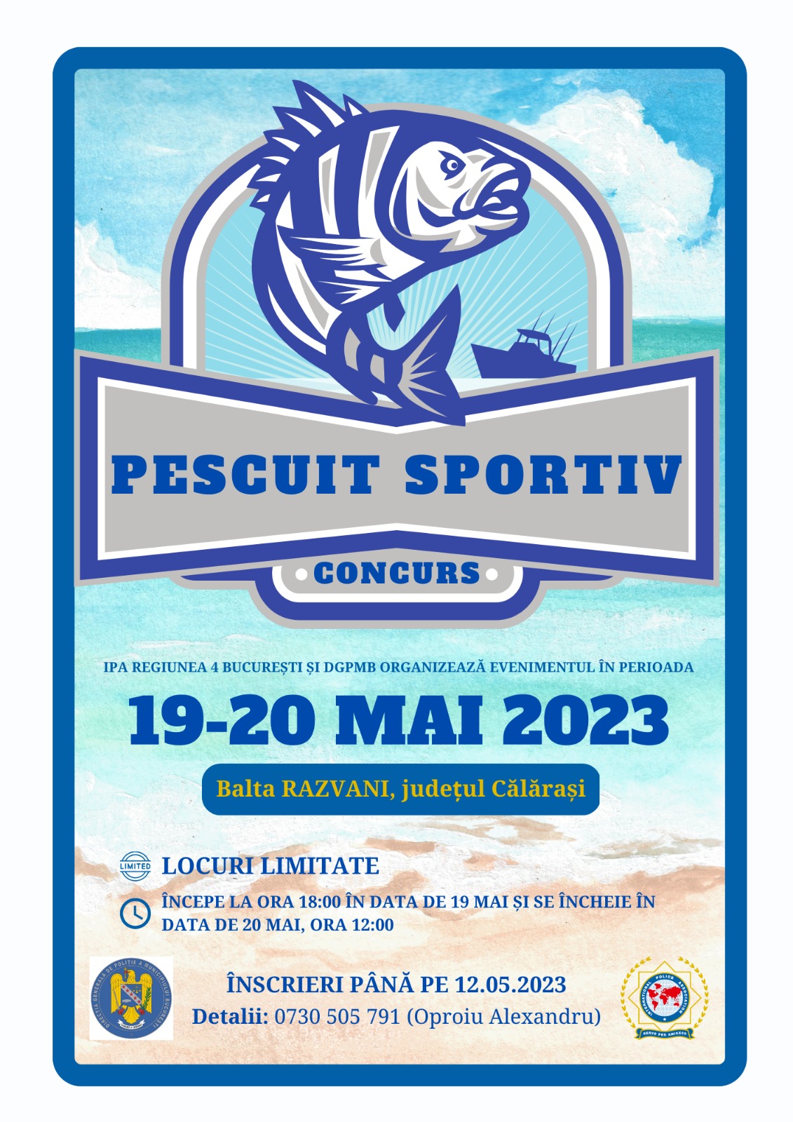 Concurs de pescuit sportiv organizat de IPA Regiunea 4 București