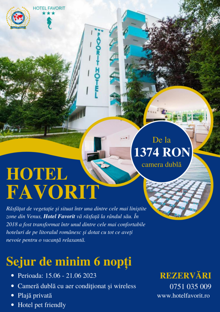 Best summer deal! Cele mai bune oferte pentru vacanța ta pe litoralul românesc: Hotelul Favorit din Venus
