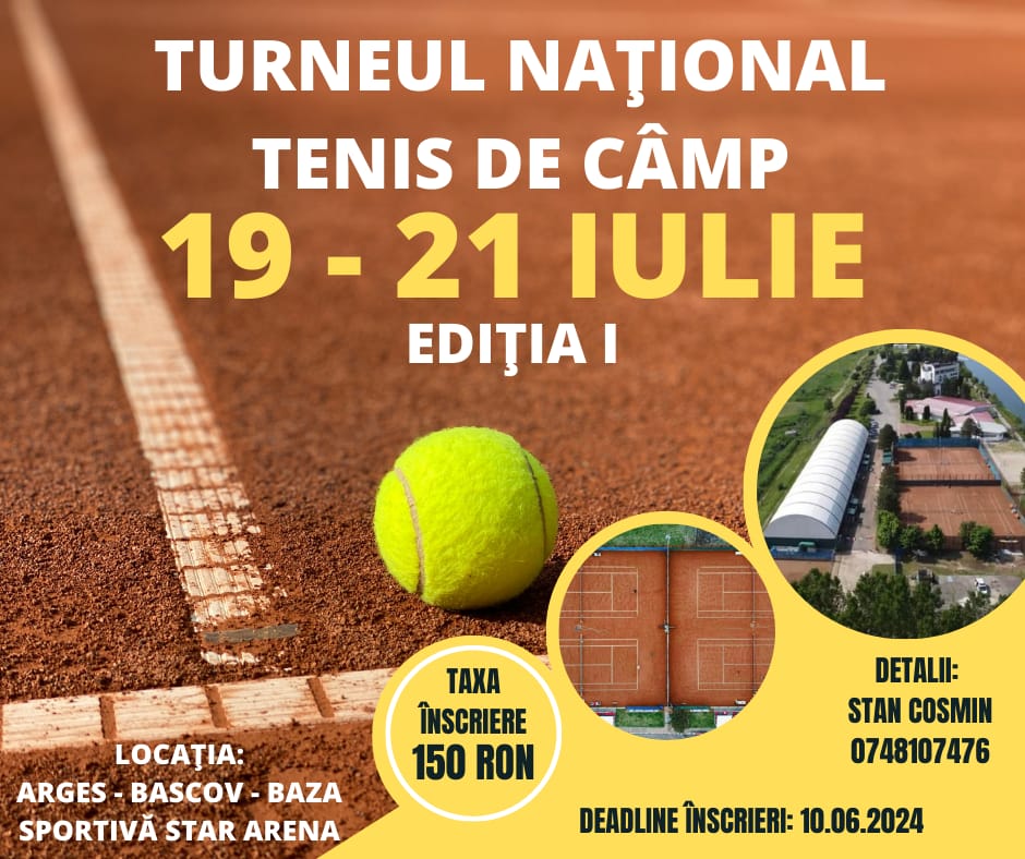 IPA Regiunea 3 Dâmbovița organizează turneul ”STAR OPEN” în luna iulie la categoriile tenis de câmp și tenis de picior!