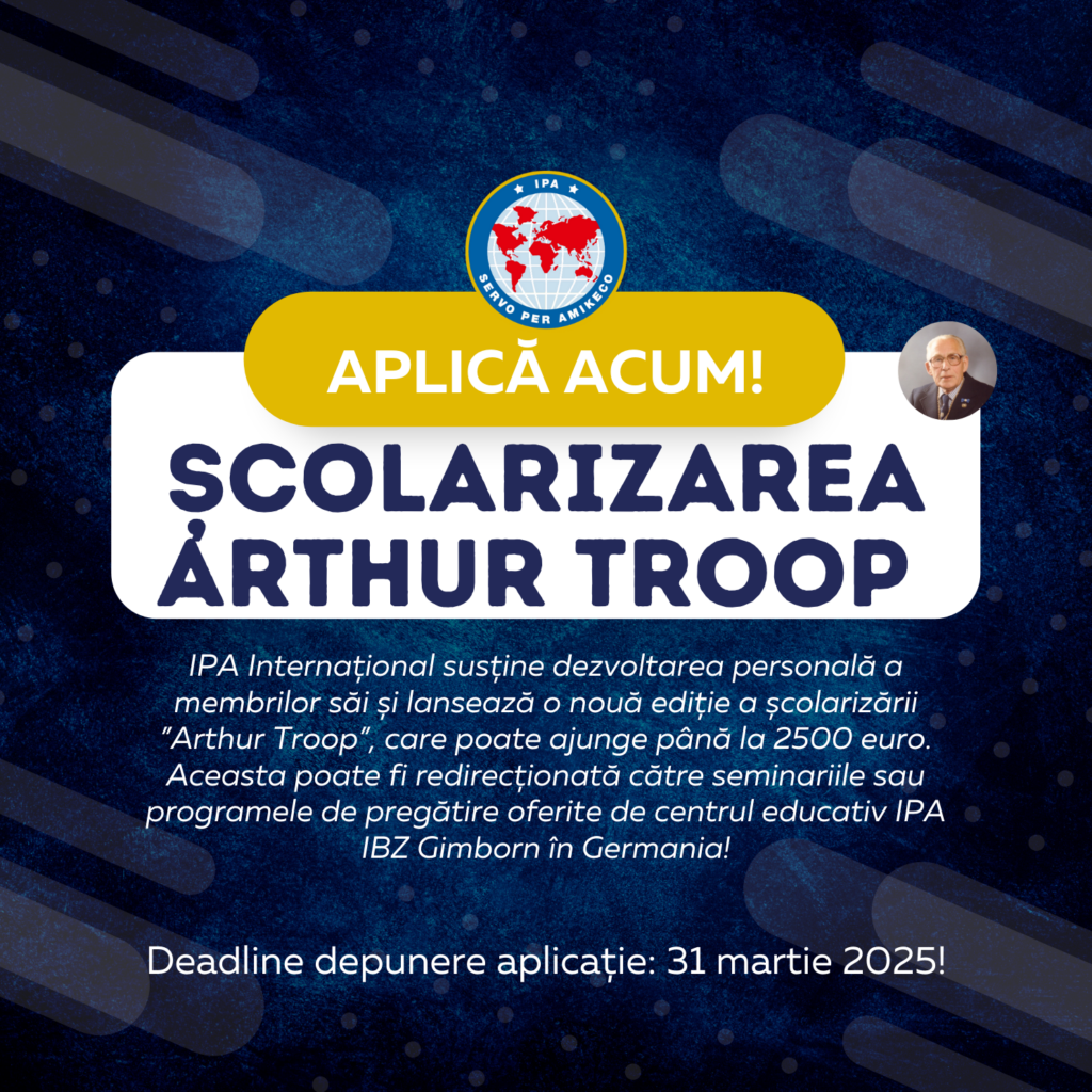 Investește în dezvoltarea ta și aplică pentru școlarizarea ”Arthur Troop” 2026! Lista seminariilor disponibile